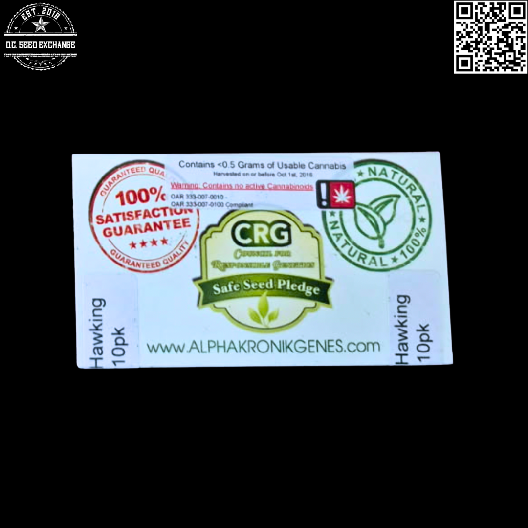 Alpha Kronik Genes Stephen Hawking Kush F1 (Harlitsu x Sin City Kush) 10 Regular Seeds - Image 2