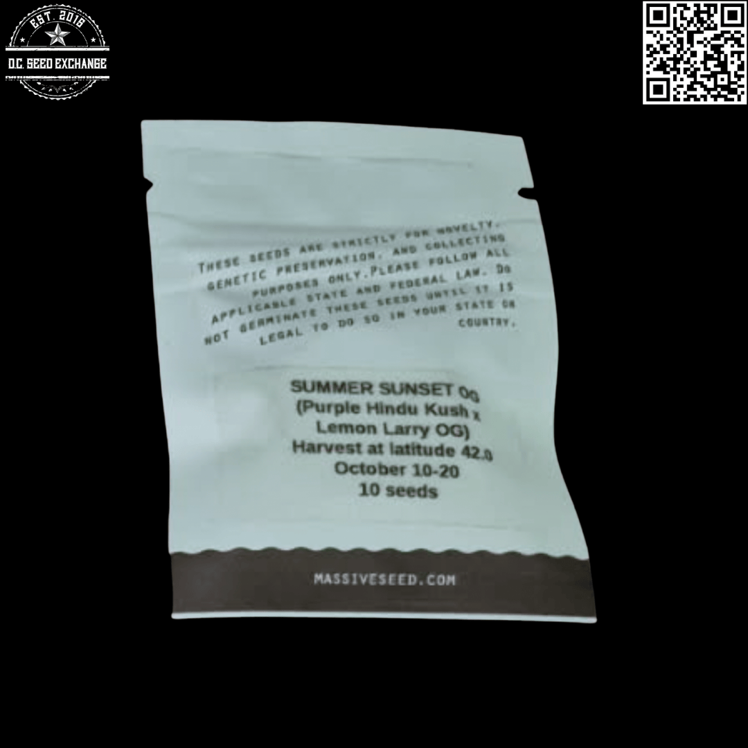 Massive Seeds Summer Sunset OG F1 (Purple Hindu Kush x Lemon Larry OG) 10 Regular Seeds