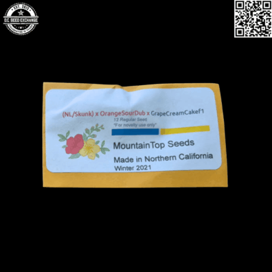 Mountain Top Seeds Northern Lights/Skunk x Orange Sour Dub x Grape Cream Cake F1 12 Regular Seeds