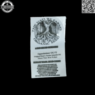 The Nature Farms Organic Seed Oppenheimer OG F2 (Original Diesel x Rocket Scientist OG) 12 Regular Seeds
