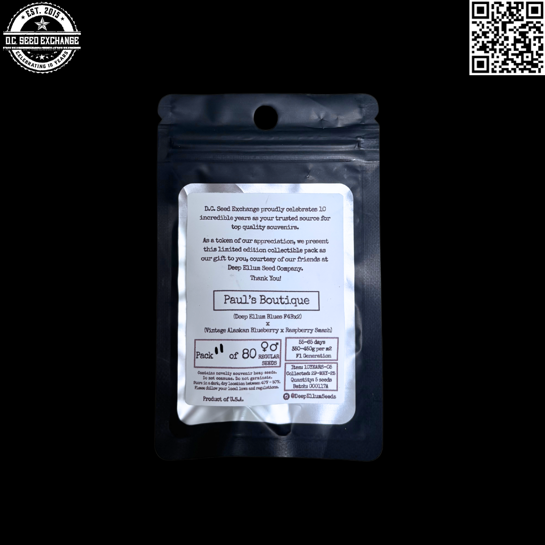 Deep Ellum Seed Co Paul’s Boutique #11 (Deep Ellum Blues F4Bx2 x [Vintage Alaskan Blueberry x Raspberry Smash]) 5 Limited Edition Regular Seeds